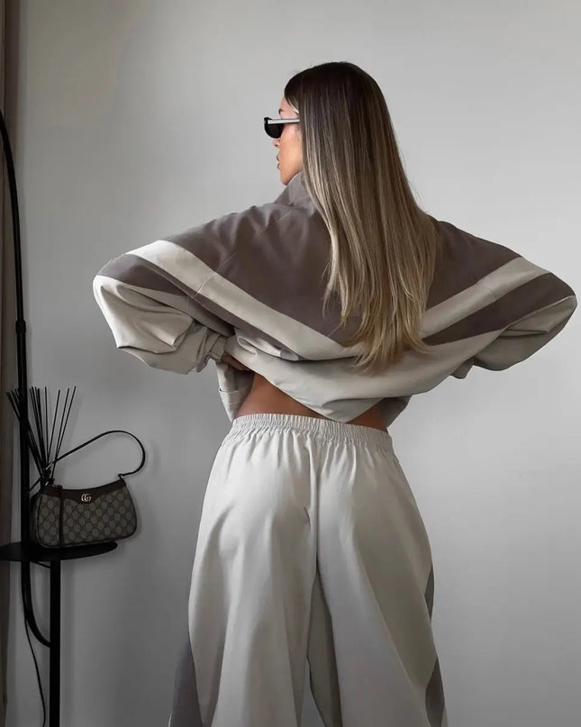 Women’s Two-Piece Set – Loose, Breathable Jacket and Pants Ensemble
