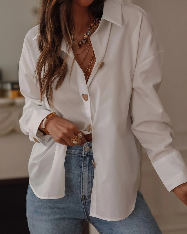 Womens Elegant Long Sleeve Casual Style Shirt