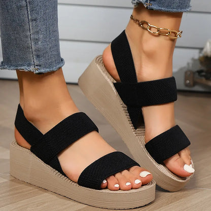 Lightweight Women's Slingback Wedge Sandals with Thick Sole