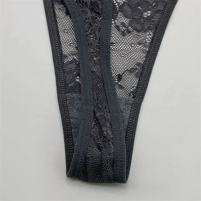 13PCS Women's Adjustable Waist Jacquard Lace G-String Panties - Low-Rise