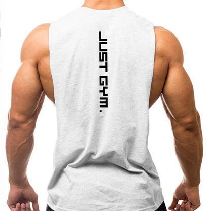 Just Gym Men's Fitness Tank Top - Side Cut Tee for Optimal Performance and Style