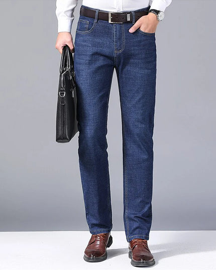 Men's Straight Fit Denim Jeans - Classic & Durable Men's Casual Straight Leg Denim Pants