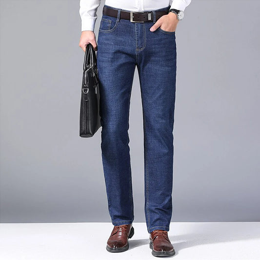 Men's Straight Fit Denim Jeans - Classic & Durable Men's Casual Straight Leg Denim Pants