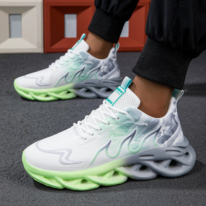 Unisex Lightweight Mesh Running Sneakers - Breathable, Comfortable, Flat Lace-Up Athletic Shoes