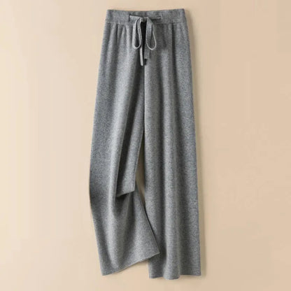 Women's High Waist Thick Knitted Soft Elastic Straight Sweatpants