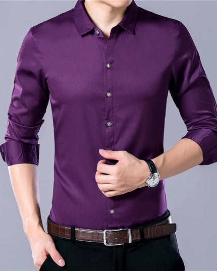 Men's Long Sleeve Slim Fit Shirt - Various Colors