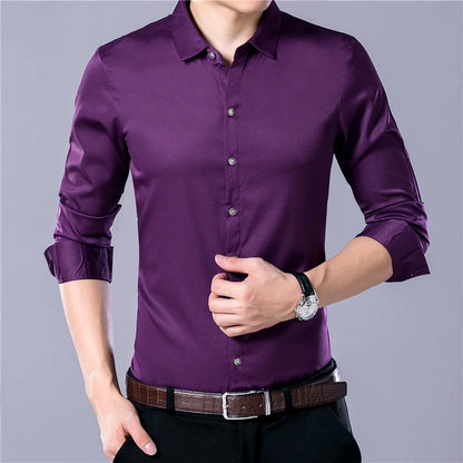 Men's Long Sleeve Slim Fit Shirt - Various Colors