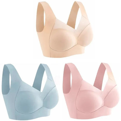 Set of 3 Ice Silk Seamless Sports Bras - Comfortable, Anti-Sagging, No Steel Ring Design