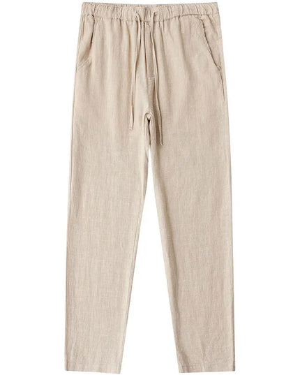 Men's Casual Lightweight Cotton Linen Wide Leg Pants