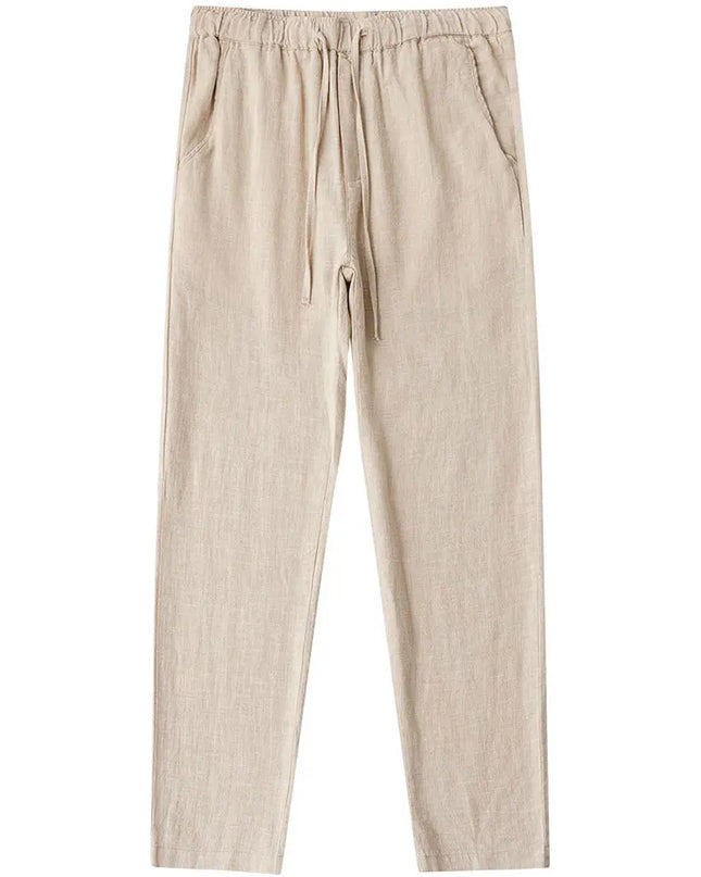 Men's Casual Lightweight Cotton Linen Wide Leg Pants