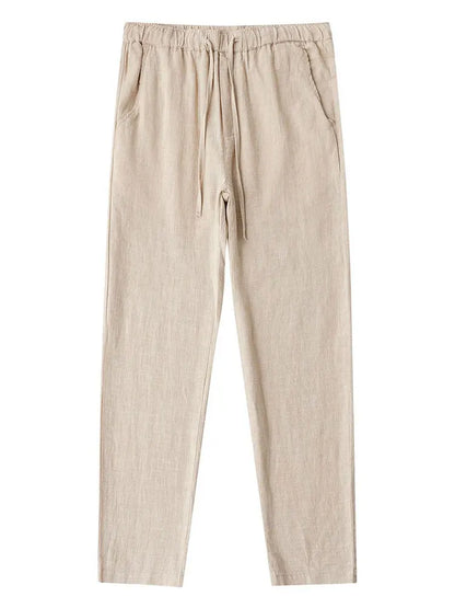 Men's Casual Lightweight Cotton Linen Wide Leg Pants