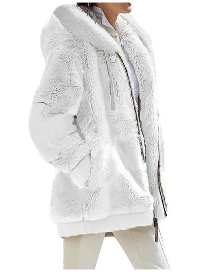 Womens  Fleece Lined Hooded Jacket - Various Colors
