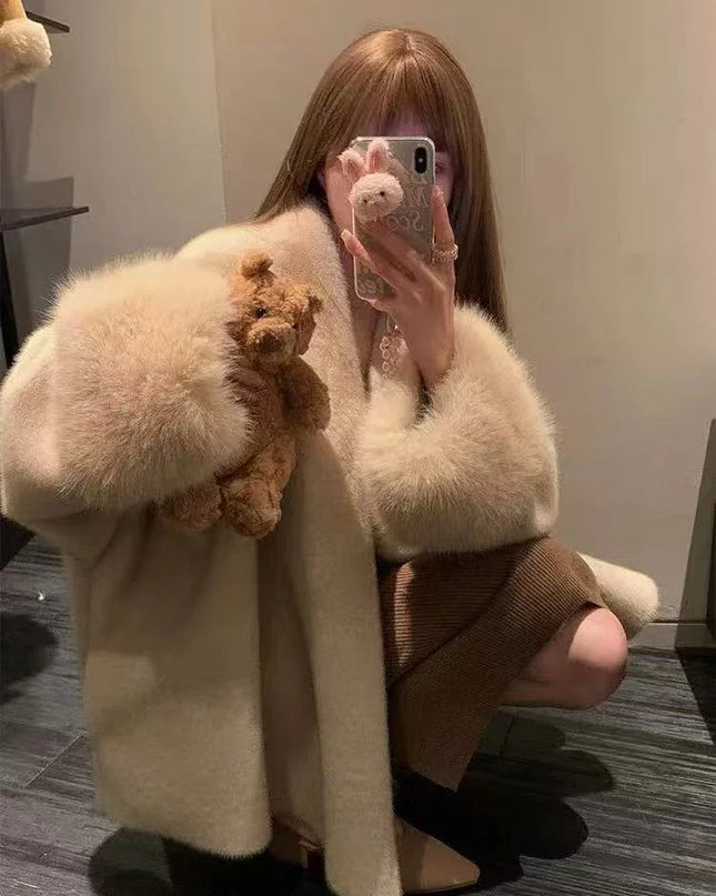 Faux Mink Fur Coat for Women - Loose, Fluffy, and Luxurious