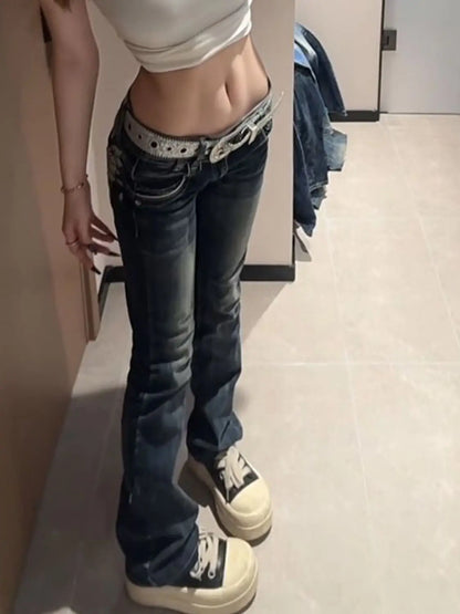 Vintage High-Waisted Embroidered Jeans for Women
