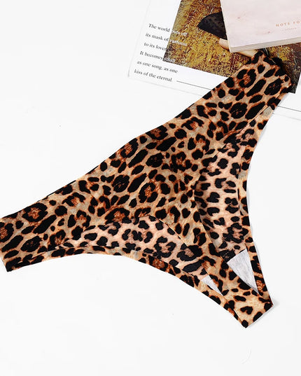 3-Piece Women's Fashion Leopard Thong Set - Seamless, Breathable, and Cozy Lingerie G-Strings