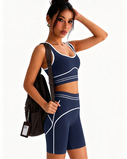Women's 2-Piece Set: Sports Bra and High-Waist Compression Shorts