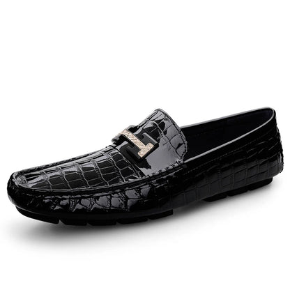 Men's Genuine Leather Slip-On Loafers – Stylish & Comfortable Dress Shoes for Men