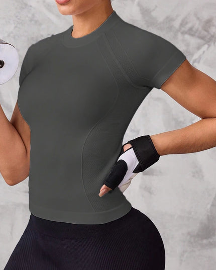 Women's Short-Sleeve Sports Top with Breathable, Quick-Drying Fabric