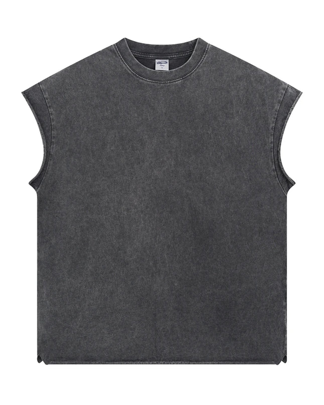 ZODF Unisex Cotton Tank Top – Oversized Loose Fit Sleeveless Vest