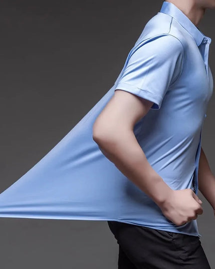High-Stretch Men's Short Sleeve Casual Shirt
