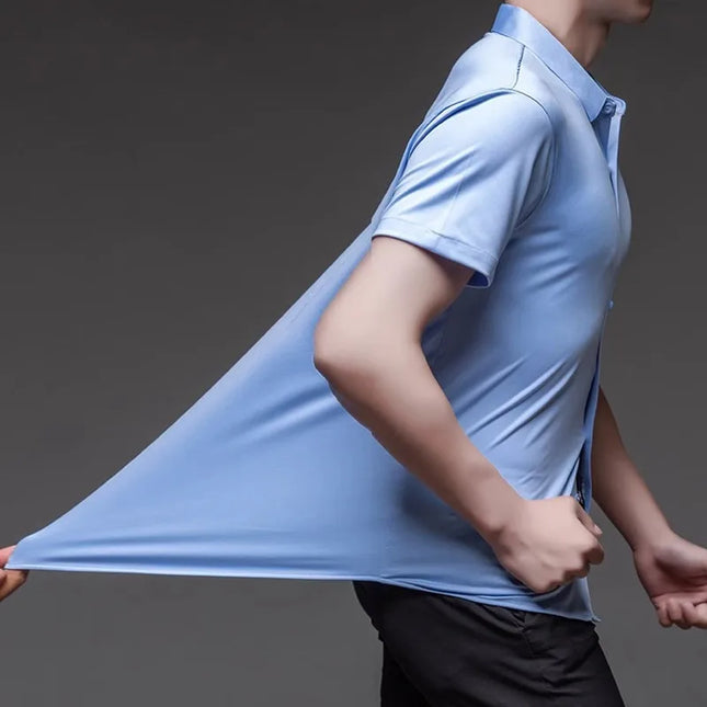 High-Stretch Men's Short Sleeve Casual Shirt