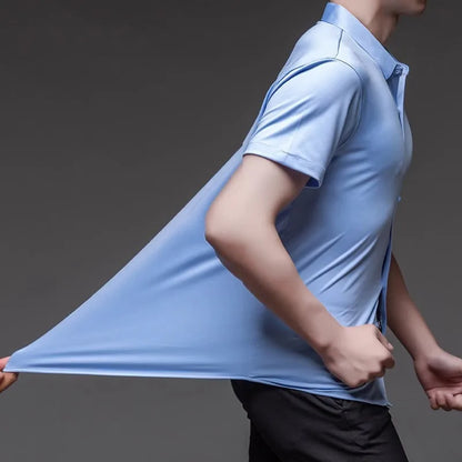 High-Stretch Men's Short Sleeve Casual Shirt