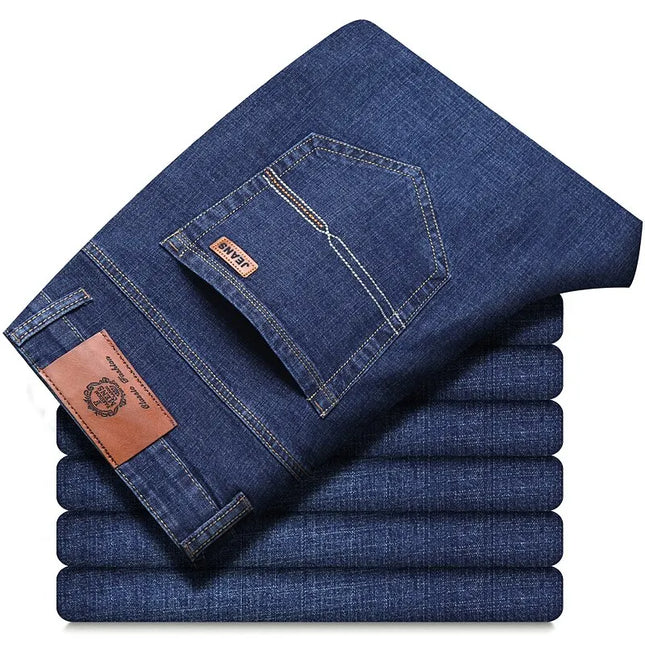 Men's Straight Fit Denim Jeans - Classic & Durable Men's Casual Straight Leg Denim Pants