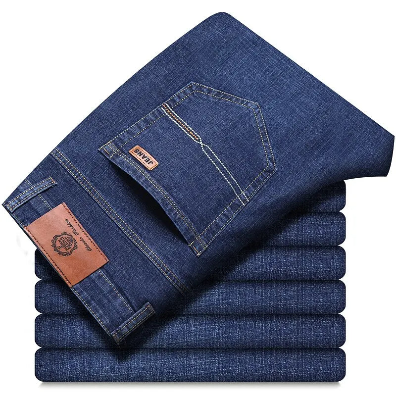 Men's Straight Fit Denim Jeans - Classic & Durable Men's Casual Straight Leg Denim Pants
