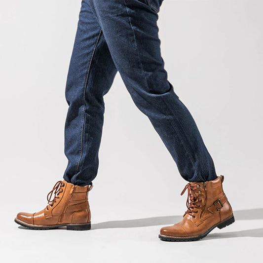 Men's Vintage Retro Casual Faux Leather Boots