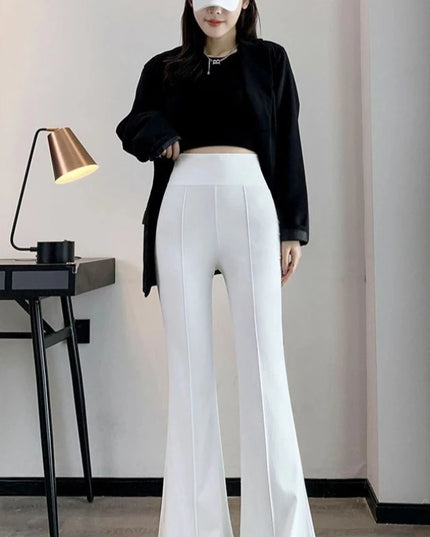 Women's High-Waist Flare Pants - Slim Fit Casual Trousers for Women