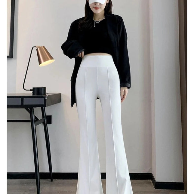 Women's High-Waist Flare Pants - Slim Fit Casual Trousers for Women