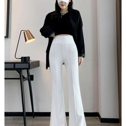 Women's High-Waist Flare Pants - Slim Fit Casual Trousers for Women