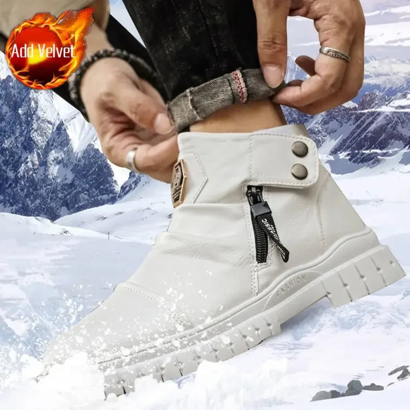 Men's Retro Classic Platform Shoes with Side Zip