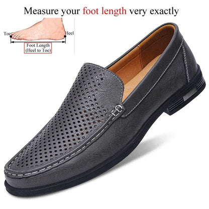 Premium Genuine Leather Men’s Slip-On Loafers - Comfortable & Stylish Men's Leather Dress Shoes