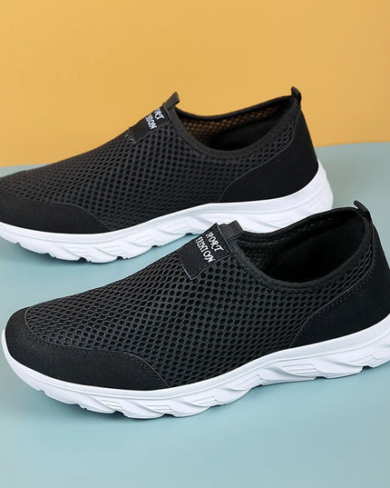 Mens Non-Slip Mesh Breathable Soft and Comfortable Flat-Soled Sneakers