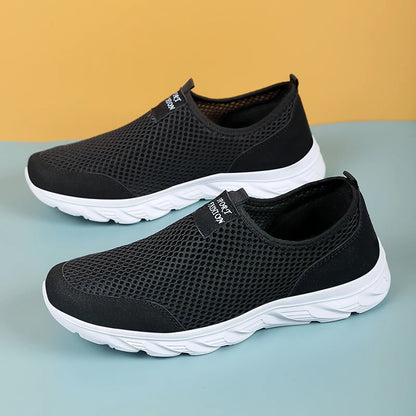 Mens Non-Slip Mesh Breathable Soft and Comfortable Flat-Soled Sneakers