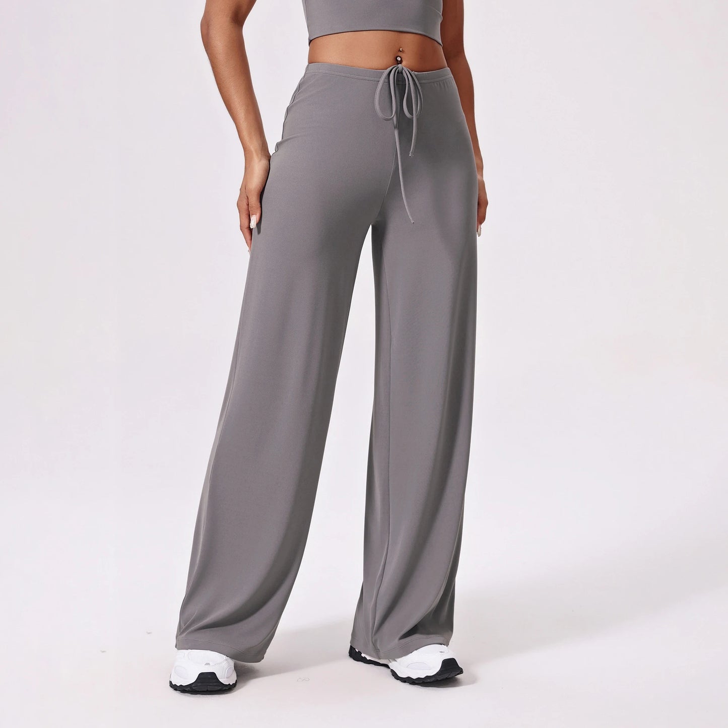 Women's High Waist Stretch Flared Sweatpants with Drawstring