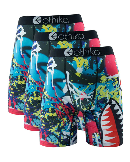ETHIKA Men's 3-Pack Breathable Mesh Crotch Boxer Briefs