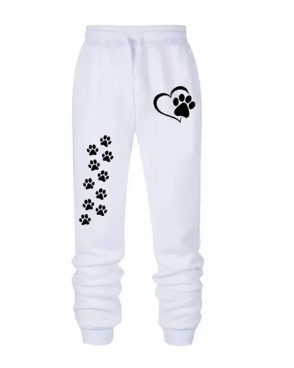 Cat Claw Print Women's Sweatpants with Elastic Waist