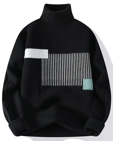 Men's Korean Knit Turtleneck Sweater - Stylish Warm Turtleneck for Men