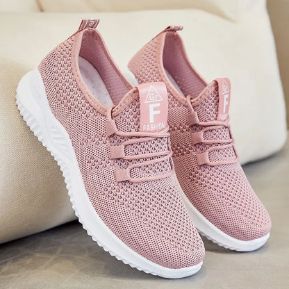 Women's Lightweight Breathable Mesh Running Shoes with Soft Bottom Comfort