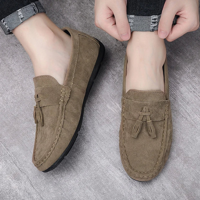 Men's Slip-On Flat Loafers - Comfortable Dress Shoes for Men