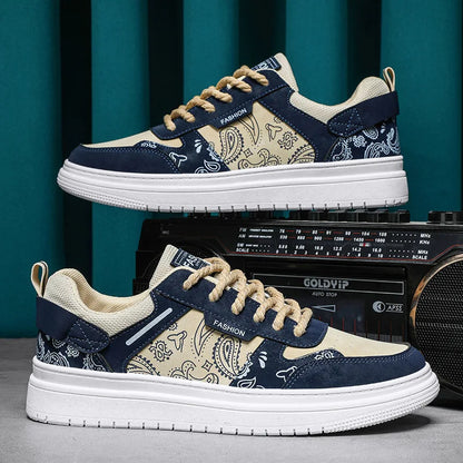 Men's Waterproof Vulcanized Faux Leather Sneakers