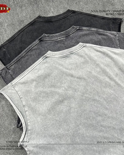 ZODF Unisex Cotton Tank Top – Oversized Loose Fit Sleeveless Vest