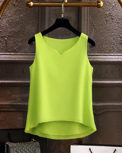 Sleeveless Chiffon V-Neck Blouse for Women