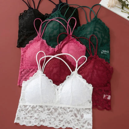 Lace Non-Wire Bra and Ultra-Thin Low Rise Briefs Set for Women - Transparent Comfort Underwear