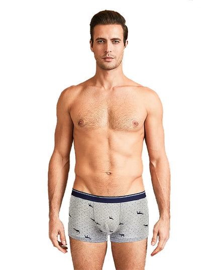 4 Pack Men's Cotton Boxer Shorts - Soft and Stylish Underwear - Various Design Combinations