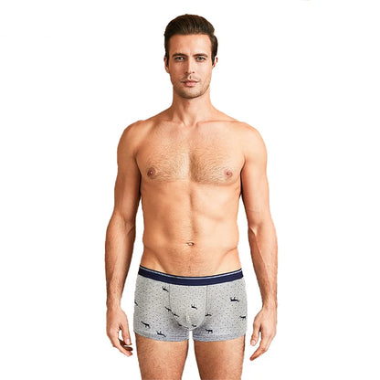 4 Pack Men's Cotton Boxer Shorts - Soft and Stylish Underwear - Various Design Combinations
