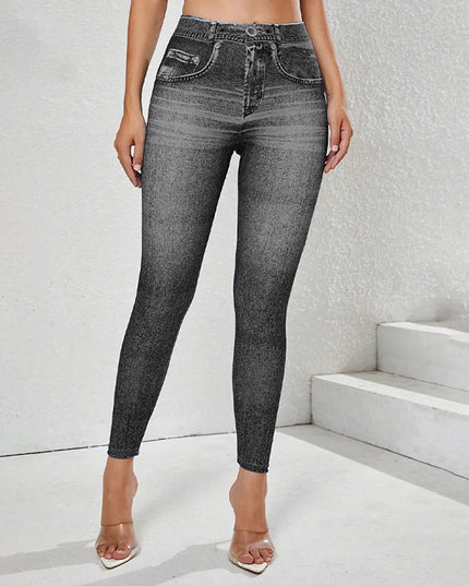 Women's Vintage High-Waist Skinny Denim Pants