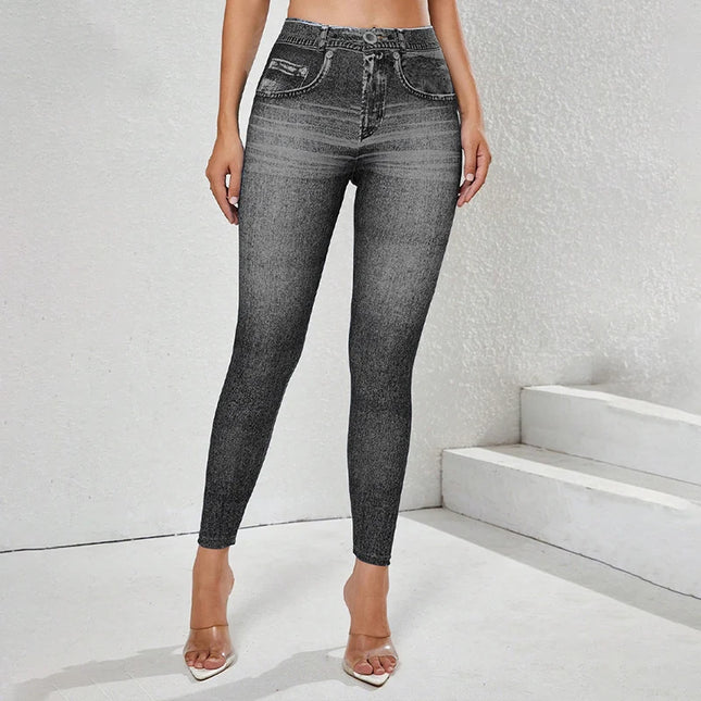 Women's Vintage High-Waist Skinny Denim Pants